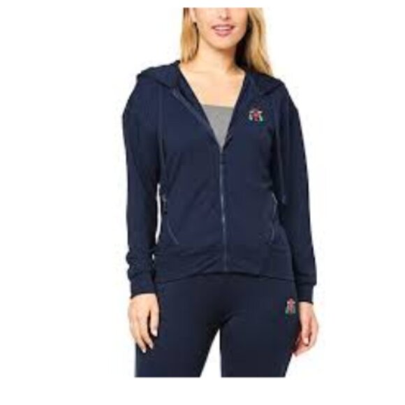 Badgley Mischka Hoodie Medium Baby French Terry Zip Front Original Artwork NWT - Picture 1 of 10